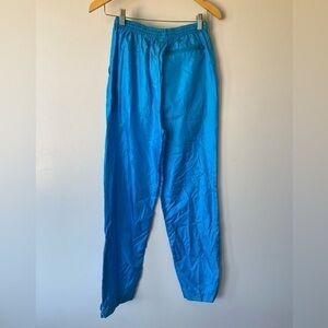 Vintage bright blue high waist windbreaker pants